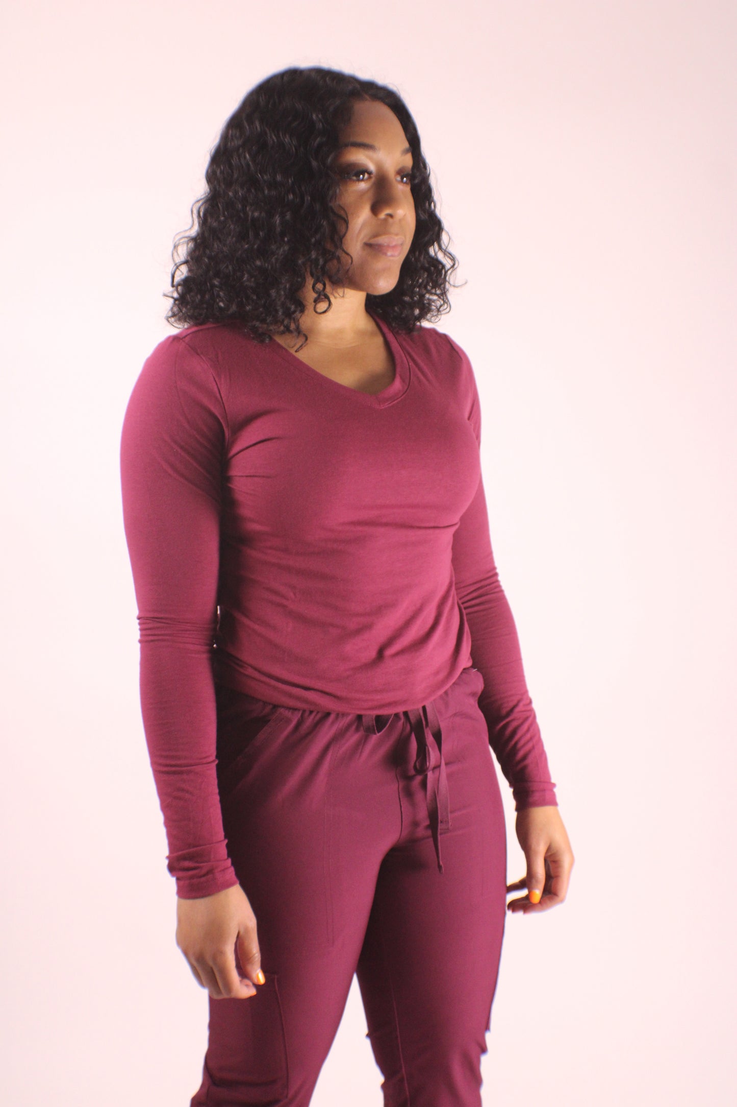 LONG SLEEVE UNDER SCRUB STRETCH CREW NECK T-SHIRT- SCRUB TOP